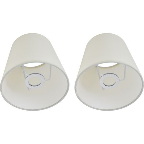 Lot de 2 abat-jour en tissu de style européen pour douille E14, compatibles avec les suspensions, lampes de table et lampadaires (PX17), beige (1/5)