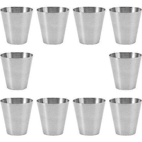 Lot de 10 gobelets en acier inoxydable pour bière et boissons froides, gobelets en métal résistants pour les fêtes et les activités de plein air (1/2)