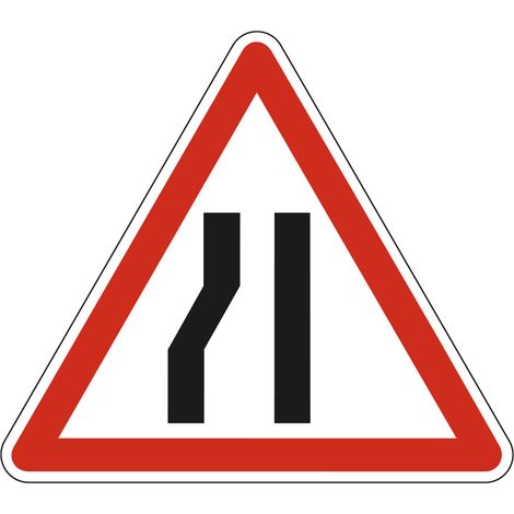 Panneau de signalisation danger - Chaussée rétrécie par la gauche - Triangulaire - Gamme Ecolign - Classe 1 - 700mm (1/5)