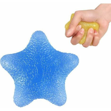 1 balle anti-stress en forme d'étoile pour la rééducation de la main et l'entraînement de la force de préhension. Conception ergonomique, convient aux enfants et aux adultes. (1/5)