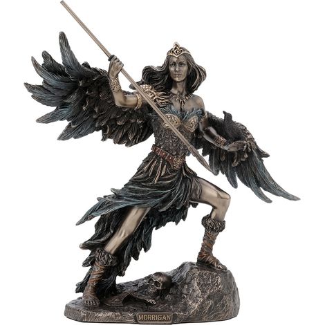Signes Grimalt Morrigan Regina celtica Figura in bronzo Dea Grigia 22x22x11 cm