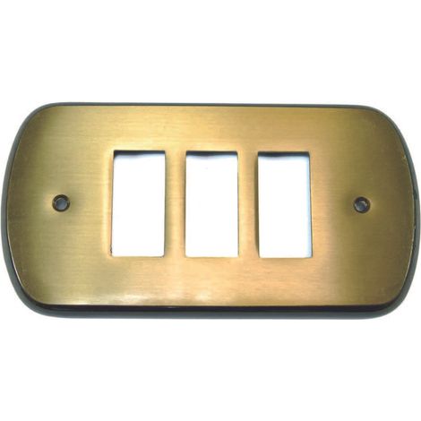 Coprinterruttori cristina 3 posti in ottone bronzato - in ottone bronzato