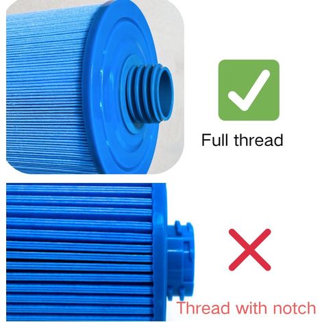 Malaka Lot de 2 filtres pour spa compatibles avec AKU0135 AKU1609 PWL35P3 PWL35P3-M Filetage SAE 3,8 cm/Filetage grossier φ15,2 x 17,8 cm Cartouche de filtre pour spa (PAS de filetage MPT/fin), 3,25