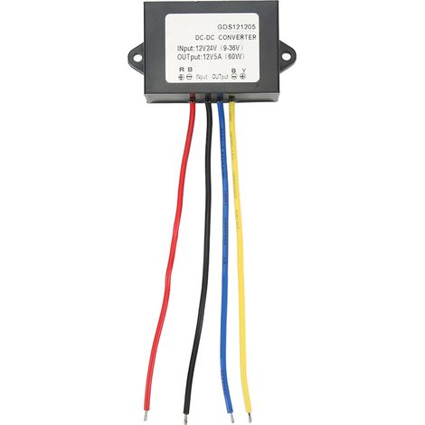 KIMISS Wasserdichtes DC/DC-Spannungsreglermodul, 12V 5A Wandler, 9-36V Eingang, IP67-zertifiziertes Netzteil für Fahrzeuge, LED-Beleuchtung und Sicherheitssysteme