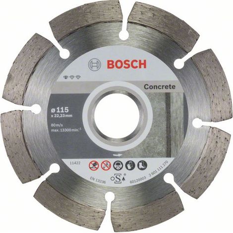 Disco diamantato Bosch Standard per calcestruzzo, 115 x 22,23 x 1,6 x 10 mm, confezione da 10 pz. (1/3)