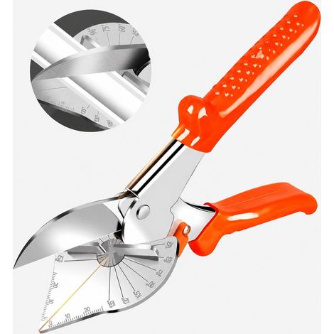 Tronchesi per tagli obliqui - Tronchesi multi-angolo per battiscopa e PVC - Tronchesi regolabili per battiscopa da 45 a 135 gradi - Utensile manuale per laminato e gomma - Include blocco di sicurezza (1/5)