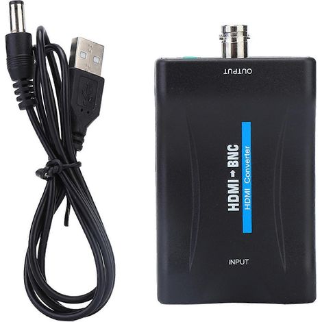 Adaptateur HDMI vers BNC pour vidéo composite et prise jack 3,5 mm - compatible NTSC/PAL 480i/576i (1/5)
