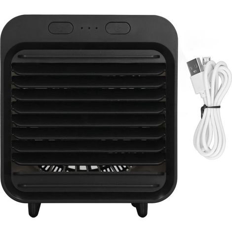 Air conditioner portable 200 ml large capacity 3 levels function deshumidification adjustable cooler air of desk USB 4 W black and white (1/5)