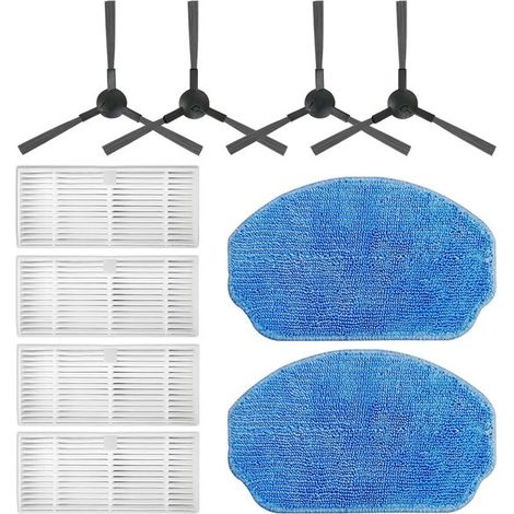 Set d’accessoires pour aspirateur – 10 pièces – Filtre, serpillière, brosses latérales – Entretien (1/5)