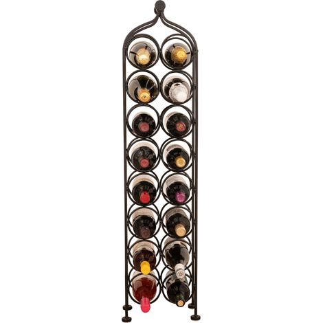 Biscottini – Etagère à vin en fer forgé noir antique – Capacité 16 bouteilles – Dimensions 105x25,5x15,5 cm – Design vintage pour cave et cuisine (1/5)