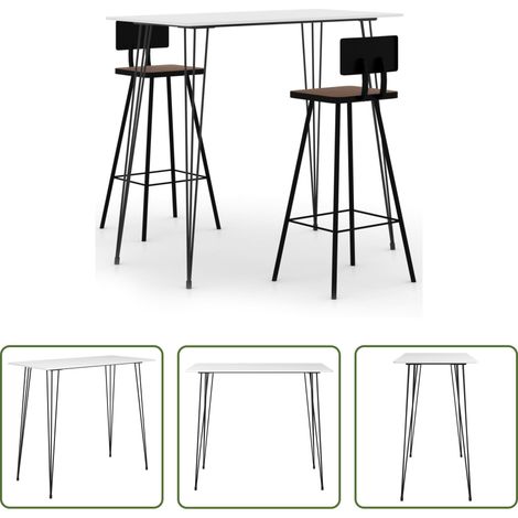 Barhocker - 3-tlg. Bar-Set Weiß (1/5)