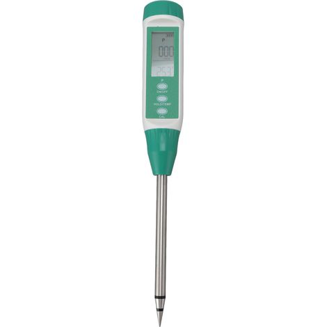 Bodenmessgerät mit Sonde, hohe Präzision, großes hintergrundbeleuchtetes Display, Indikator für die Bodenfruchtbarkeit im Gewächshausanbau. (1/5)
