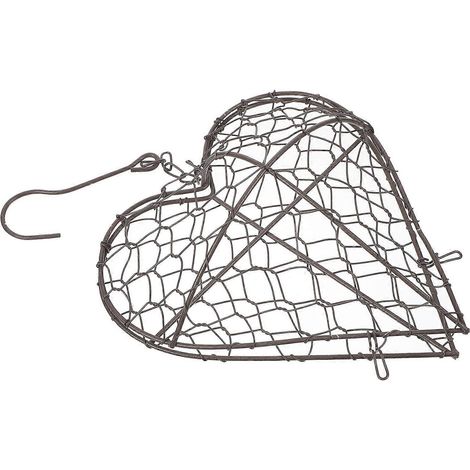 Panier suspendu en forme de cœur, jardinière murale en fer forgé, étagère décorative pour la maison (1/5)