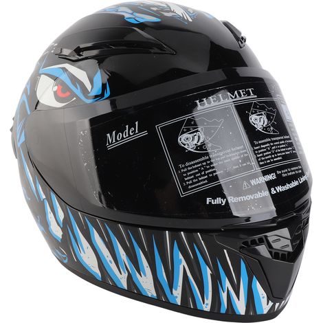 Casco integrale da moto/bike stradale per uomo e donna, unisex, traspirante, con fibbia di sicurezza, blu, taglia M. (1/4)