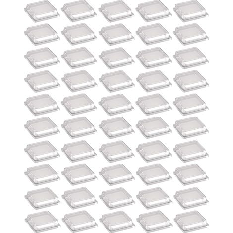 Cyclingcolors – Lot de 50 amortisseurs de butée en silicone transparent 10x10mm – Autocollants pour meubles, portes, placards – Résistants au vieillissement