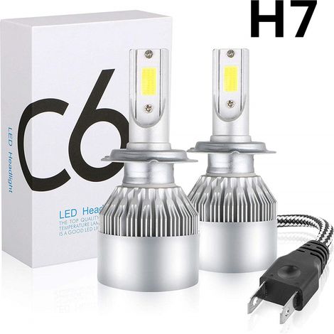 Bombillas LED C6 para faros delanteros, todo en uno (H7), 6000 K, blanco, 2 unidades (1/5)