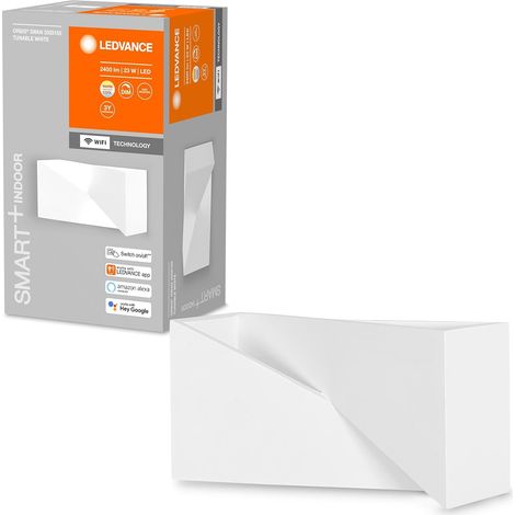 applique murale LED dimmable pour l'intérieur, 23W, température de couleur de 3000-6500K, 600 lumens, surface à peindre, forme rectangulaire 30x15cm (1/5)