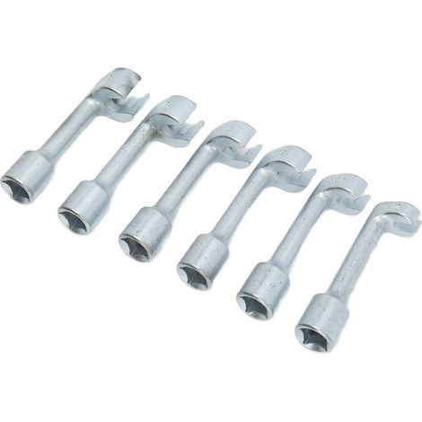 Satz von 6 L-förmigen Schraubenschlüsseln für Einspritzleitungen, aus Chrom-Vanadium-Stahl, für Kfz-Reparaturen. (1/5)