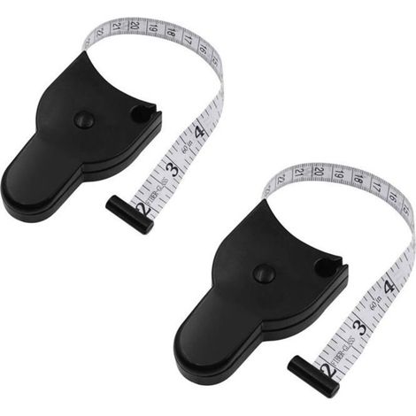 Set of 2 Automatic Telescopic Tape Measures, 60-inch (150cm) Body Tape Measure, Locking Pin and (1/5)