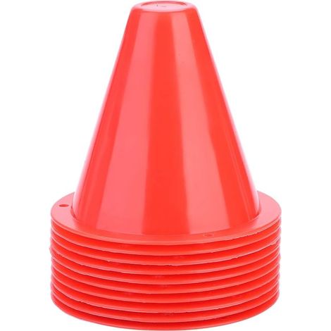 10 pezzi di coni stradali, accessori per portamarcatori in plastica per coni da calcio 8,50 8,50 cm (rosso) (1/4)