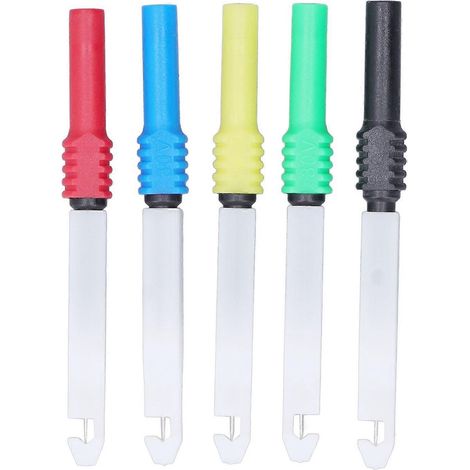5-teiliges Set 0,7 mm Mini-Prüfspitzen für Multimeter, Drahtdurchdringungsnadeln mit Schutzhülle J.30009
