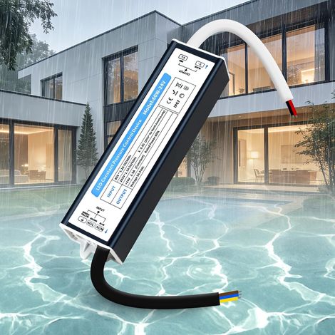 LED Transformateur 220V 24V 60W 2,5A Extérieur Etanche IP67, Alimentation LED Driver 24V 60W Ultra Fin LEDs Transfo Alimentation à Découpage Convertisseur De Tension AC à DC Pour LEDs (1/5)
