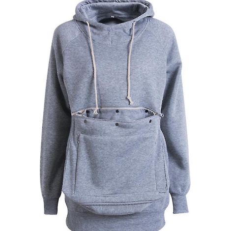 Unisex-Hoodie mit Taschen für Hunde und Katzen, ideal für den Winter. Großes Taschenvolumen – Größe M – Grau