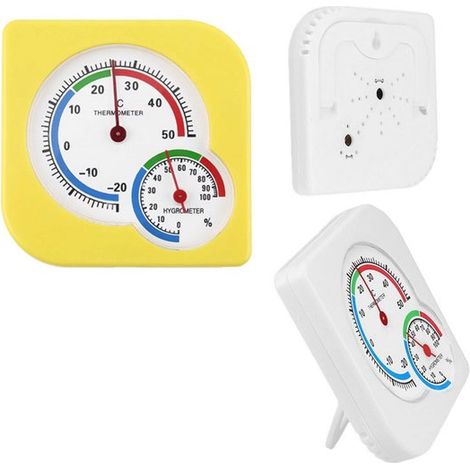 Thermomètre/hygromètre analogique 2 pièces - Mesureur d'humidité - Thermomètre intérieur et extérieur (1/5)