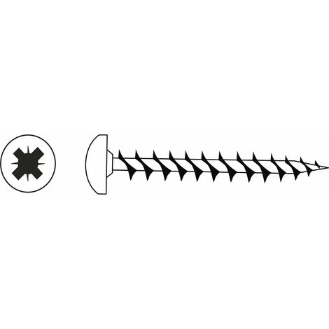 Vis agglo tête ronde PZ zinguée cruciforme Viswood 4x50 mm (lot de 7 vis)