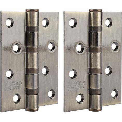 Charnières de Porte, Charnières Robustes 4 Pouces 3 Mm Charnières en Acier Inoxydable Charnières de Tampon de Silencieux Charnière de Porte à Roulement Muet pour Portes (1/4)