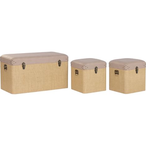 Baul Set 3 Pu Madera 80X40X44 Marron (1/5)