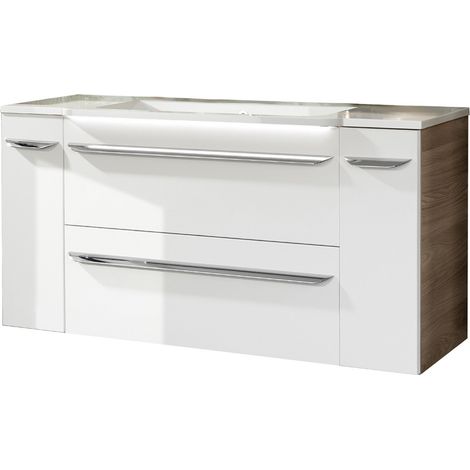 Fackelmann LUXOR Badmöbel Set 4-teilig 120 cm, Braun/Weiß + Unterschränke"-"90215145 (1/4)