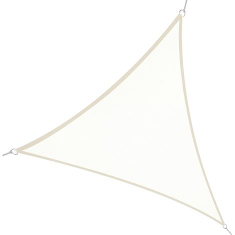 Voile d'ombrage triangulaire 6x6x6 m pour jardin, terrasse ou patio, en polyester anti-UV, couleur crème