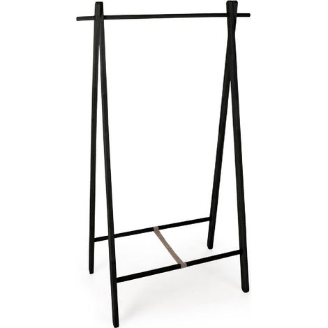 Stand appendiabiti "Daiki" in legno di betulla da assemblare -Nero (1/4)