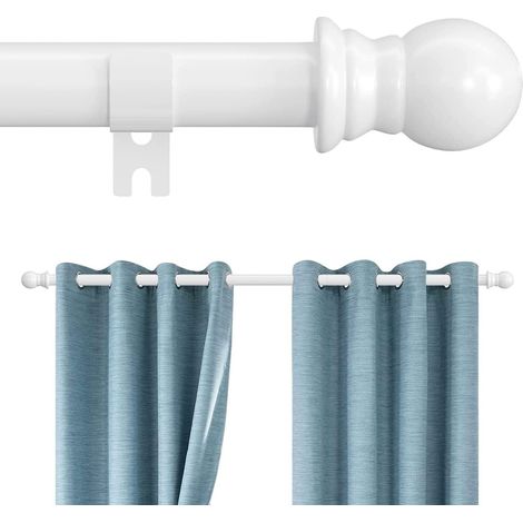 Asta Tende Metallo Telescopica Resistente Bianca 76-221cm (1/5)