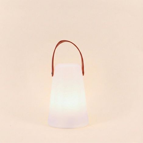 Lanterne led anse effet cuir à piles 20x14cm (1/5)