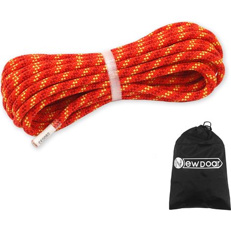 Corde d'escalade Statique 14KN 8 mm Cordons Accessoires Haute résistance 10M/20M/30M/50M Corde de sécurité pour l'escalade, la Survie en Plein air et l'alpinisme-OG/30M (1/5)
