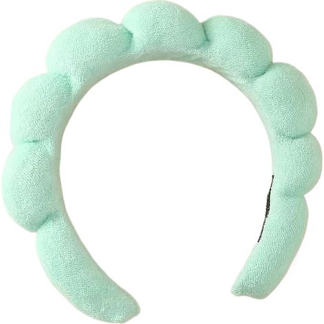 Diademas de spa acolchadas, para lavado facial y tratamientos - verde (para maquillaje, mascarillas, cuidado de la piel) (1/3)