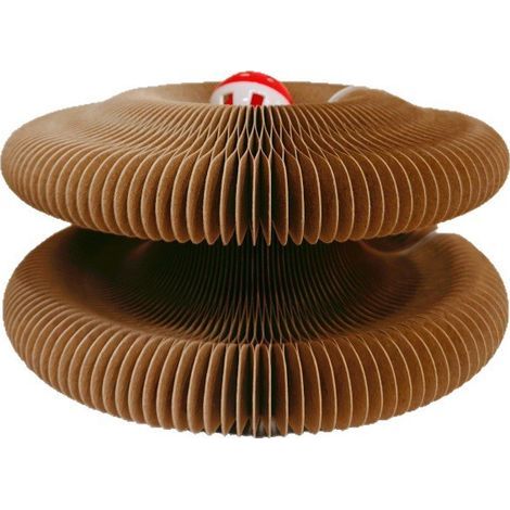 Griffoir pour chat, marron, 24 x 24 x 10 cm, jouet pliable pour chat avec clochette, résistant à l'usure, clochette qui ne se détache pas (1/5)