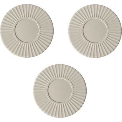 3 dessous-de-plat en silicone rond, 161 mm, blanc/vert/rouge, résistant à la chaleur, anti-glissement, lavable à la main (1/5)