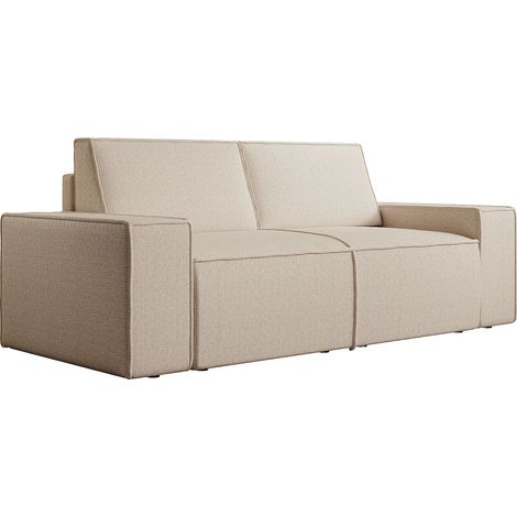 Canapé 3 places en tissu texturé beige AMELIA (1/5)