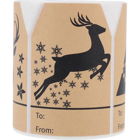 Étiquettes adhésives pour enveloppes de Noël, autocollants d'emballage, étiquettes cadeaux adhésives, autocollants pour enveloppes de Noël, autocollants pour emballage cadeau-7.6X5.3X0.1CM (1/3)
