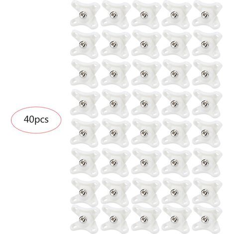 40 équerres d'angle pour étagères. fixations d'angle (blanches) (1/4)