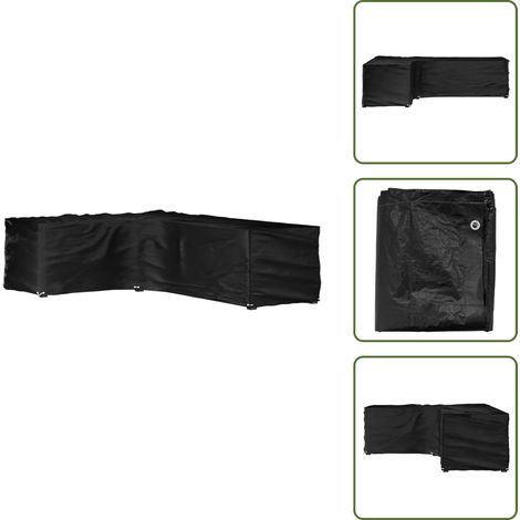 Gartenmöbel-Abdeckung in L-Form 16 Ösen 210x260x80 cm - Gartenmöbelschutzhülle - Rattanmöbel Abdecken - Wetterfest - UV-beständig - Gartenmöbelüberdachung (1/5)