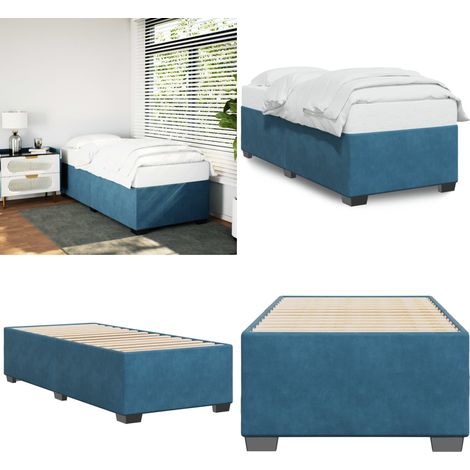 Bettgestell Blau 80x200 cm Samt - Samtbett - Blau - Doppelbett - Boxspringbetten - Schlafzimmer Dekoration - Home & Living (1/5)