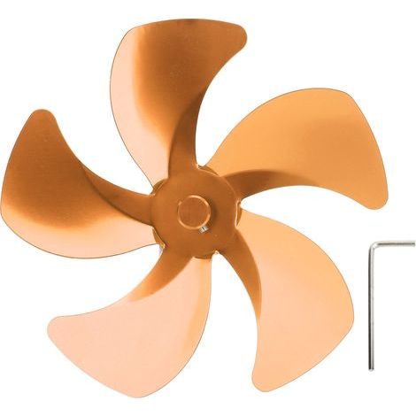 Lame de ventilateur de poêle de remplacement en alliage d'aluminium, améliore la Circulation de l'air chaud, cheminée 5 pour accessoires dorés (1/5)