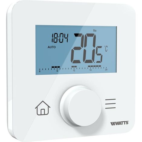 Watts – Thermostat radiateur électrique numérique programmable – Contrôle jusqu'à 50 zones – Compatible avec capteur externe – Application smartphone - BT-DP03 (1/5)