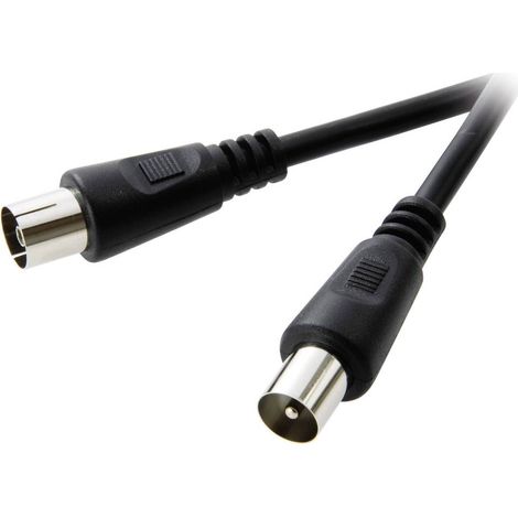 SpeaKa Professional Antenna Cavo [1x Spina antenna 75 Ω - 1x Presa antenna 75 Ω] 10.00 m 75 dB Nero