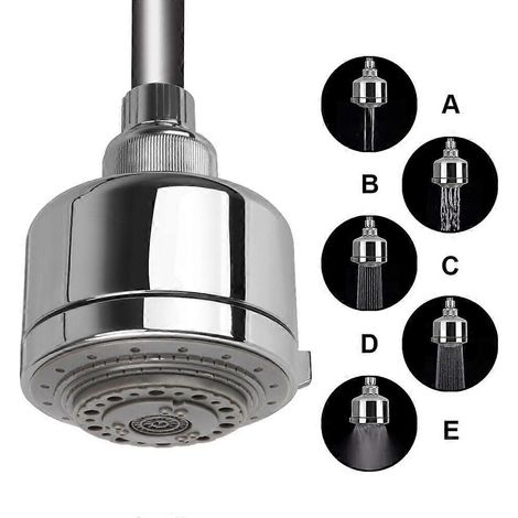 modèles de pommeau de douche économique à haute pression et à faible consommation d'eau. Pommeau de douche effet pluie rotatif à 360°. Pommeau de douche chauffant. Livraison directe. (1/5)