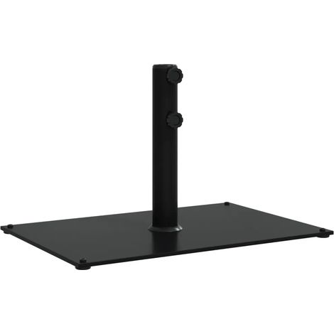 Base de parasol rectangulaire 60,5 x 41 x 38 cm avec 3 adaptateurs stabilité renforcée style extérieur en acier noir